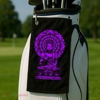 Golden Buddha Lotus Mandala Golf Towel thumb 2