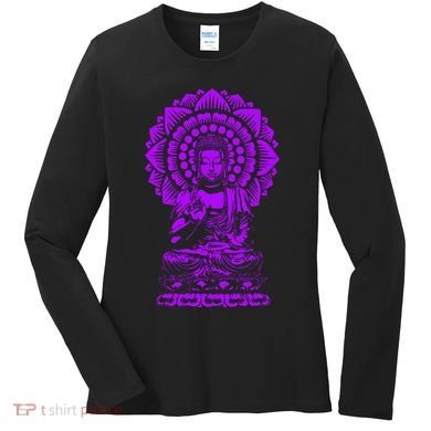 Golden Buddha Lotus Mandala Women's Long Sleeve Shirt