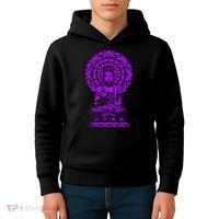 Golden Buddha Lotus Mandala Kids Hoodie thumb 4