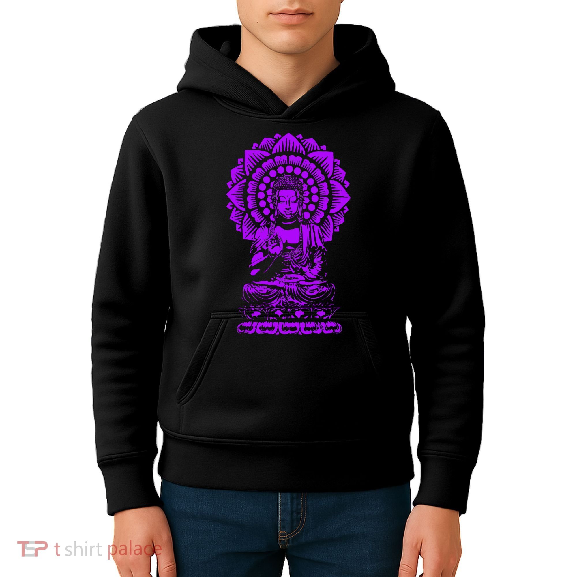 Golden Buddha Lotus Mandala Kids Hoodie