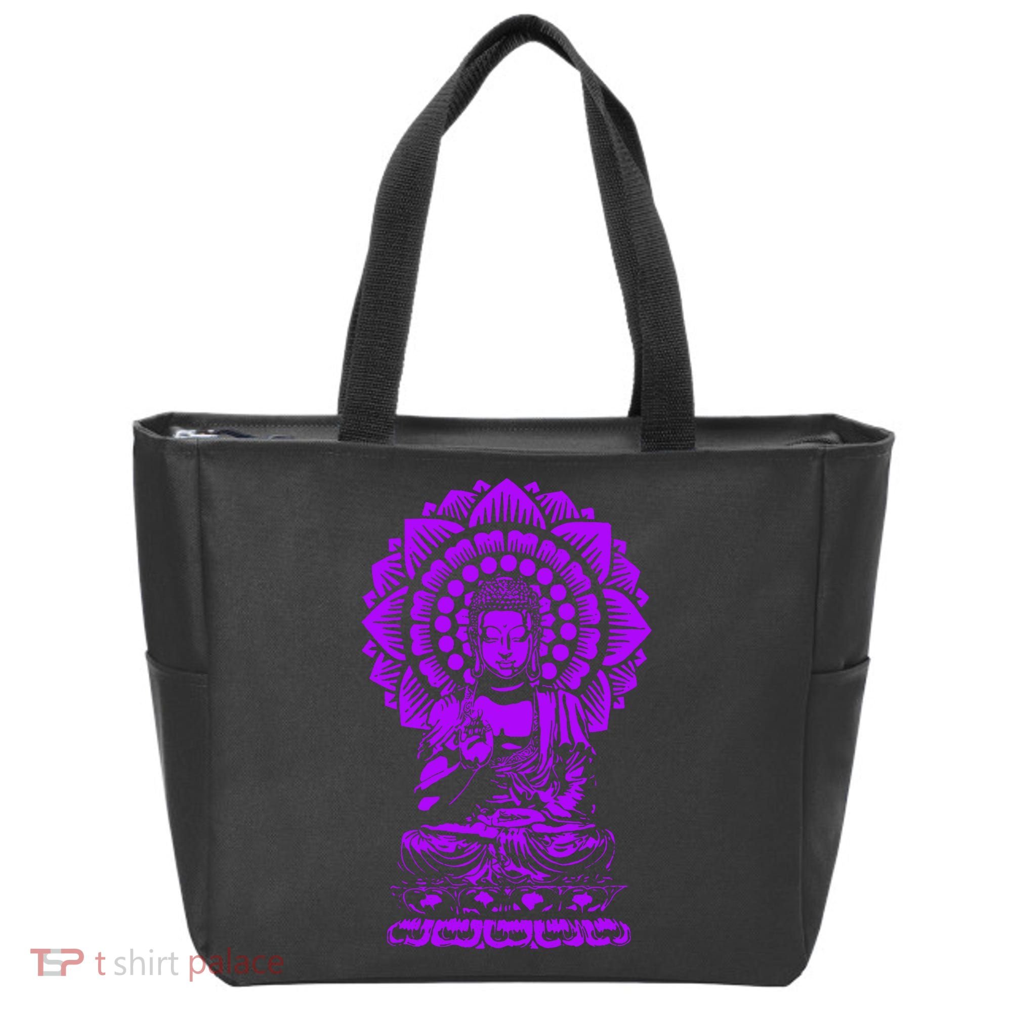 Golden Buddha Lotus Mandala Tote Bag