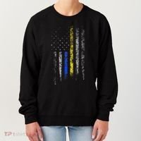 Gold Blue Line 911 Police Dispatcher First Responder Women's Sweatshirt thumb 0