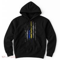 Gold Blue Line 911 Police Dispatcher First Responder Hoodie thumb 0
