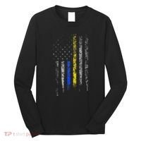 Gold Blue Line 911 Police Dispatcher First Responder Long Sleeve Shirt thumb 0