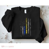 Gold Blue Line 911 Police Dispatcher First Responder Sweatshirt thumb 2