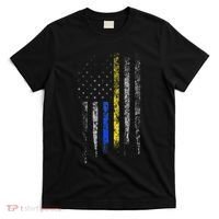 Gold Blue Line 911 Police Dispatcher First Responder T-Shirt thumb 0