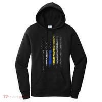 Gold Blue Line 911 Police Dispatcher First Responder Women's Hoodie thumb 0