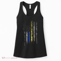 Gold Blue Line 911 Police Dispatcher First Responder Women's Tank Top thumb 0