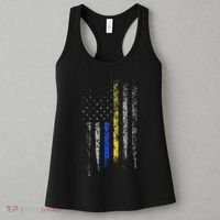 Gold Blue Line 911 Police Dispatcher First Responder Women's Tank Top thumb 3