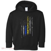 Gold Blue Line 911 Police Dispatcher First Responder Toddler Hoodie thumb 0