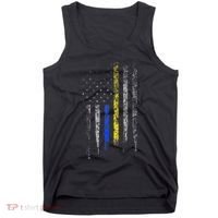 Gold Blue Line 911 Police Dispatcher First Responder Tank Top thumb 0