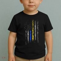 Gold Blue Line 911 Police Dispatcher First Responder Toddler T-Shirt thumb 2
