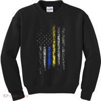 Gold Blue Line 911 Police Dispatcher First Responder Kids Sweatshirt thumb 0
