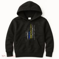 Gold Blue Line 911 Police Dispatcher First Responder Kids Hoodie thumb 0