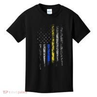 Gold Blue Line 911 Police Dispatcher First Responder Kids T-Shirt thumb 0