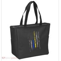 Gold Blue Line 911 Police Dispatcher First Responder Tote Bag thumb 2