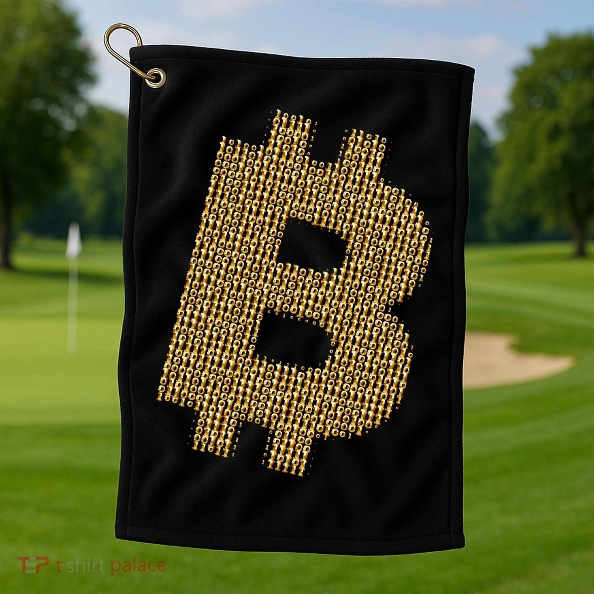 Golden Bitcoin Logo Limited Edition Golf Towel