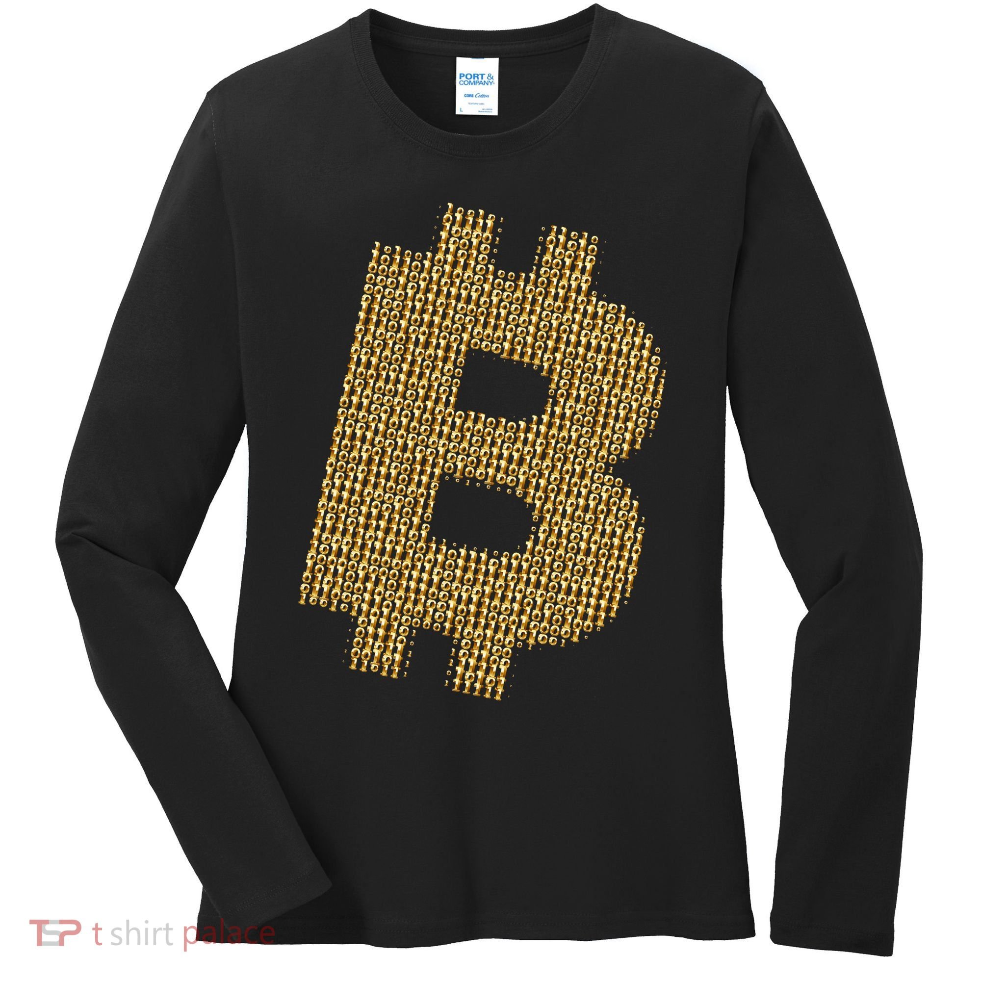 Golden Bitcoin Logo Limited Edition Women's Long Sleeve Shirt