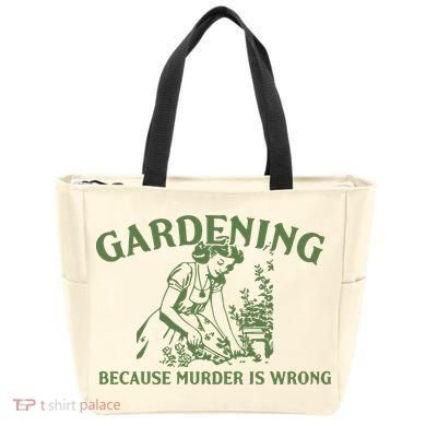 Gardening Because Murder Is Wrong Retro Tote Bag