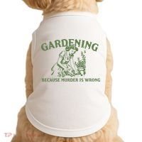 Gardening Because Murder Is Wrong Retro Doggie Tank thumb 0