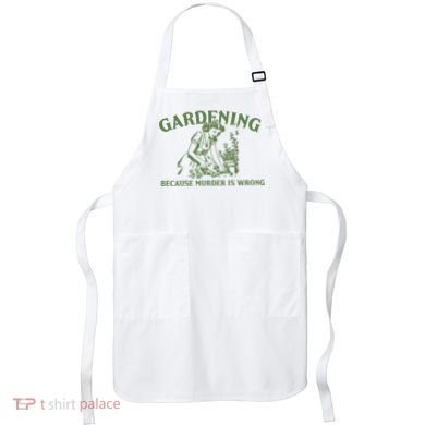 Gardening Because Murder Is Wrong Retro Apron