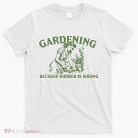 Gardening Because Murder Is Wrong Retro T-Shirt thumb 0