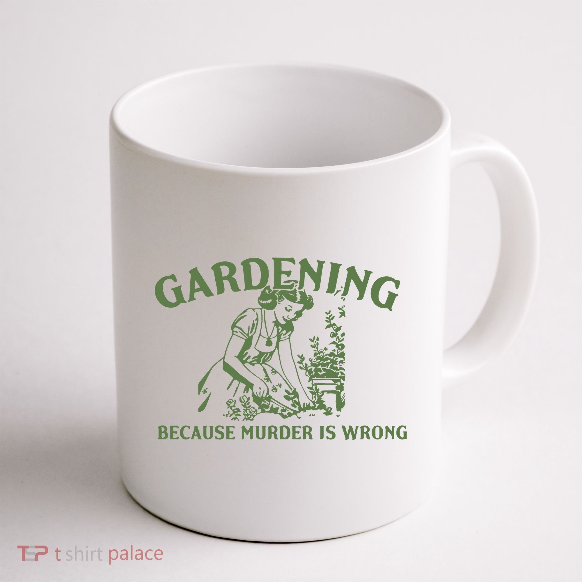 Gardening Because Murder Is Wrong Retro Coffee Mug