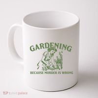Gardening Because Murder Is Wrong Retro Coffee Mug thumb 0