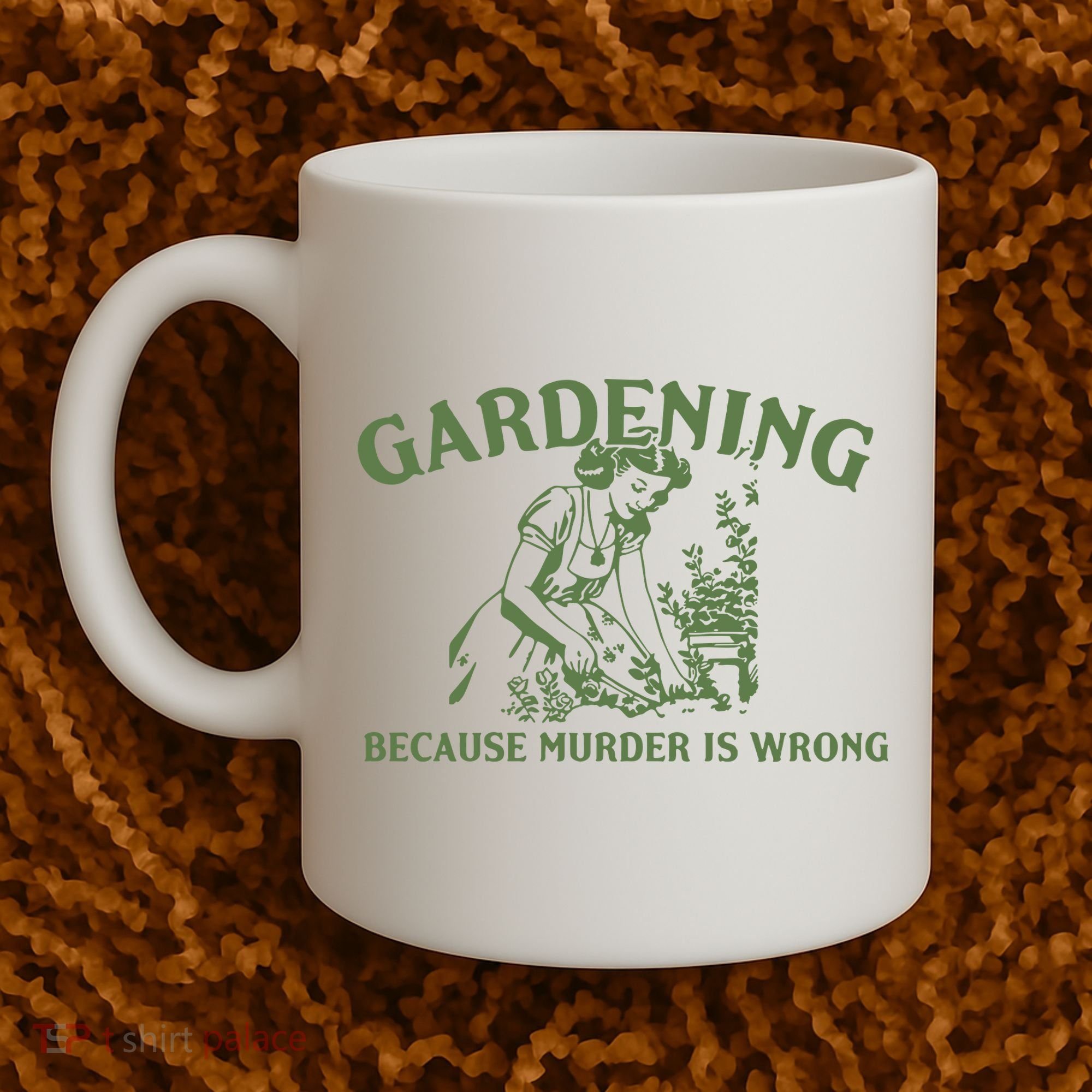 Gardening Because Murder Is Wrong Retro Coffee Mug