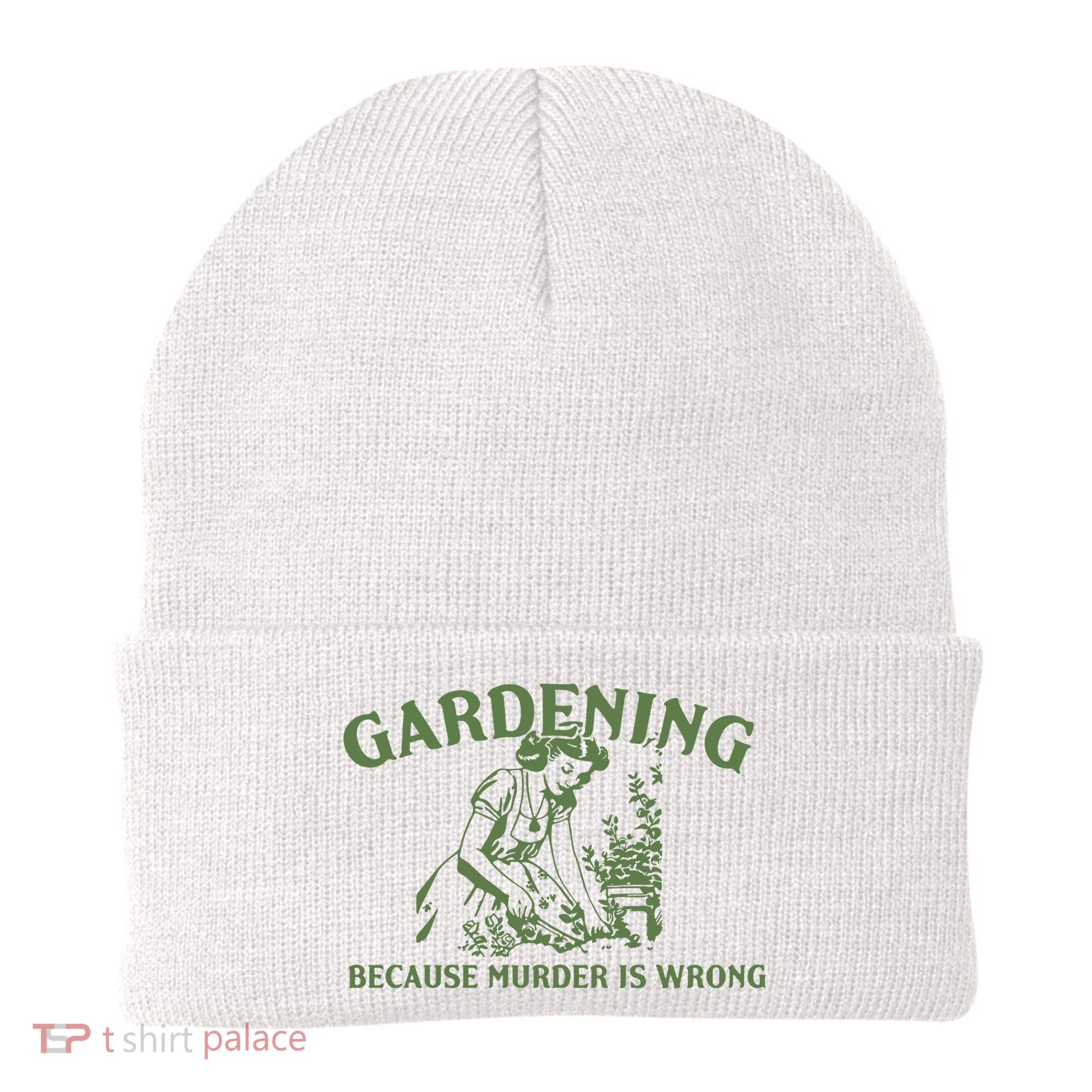 Gardening Because Murder Is Wrong Retro Beanie