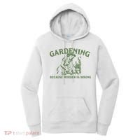 Gardening Because Murder Is Wrong Retro Women's Hoodie thumb 0