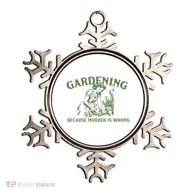 Gardening Because Murder Is Wrong Retro Ornament
