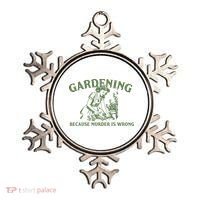 Gardening Because Murder Is Wrong Retro Ornament thumb 0