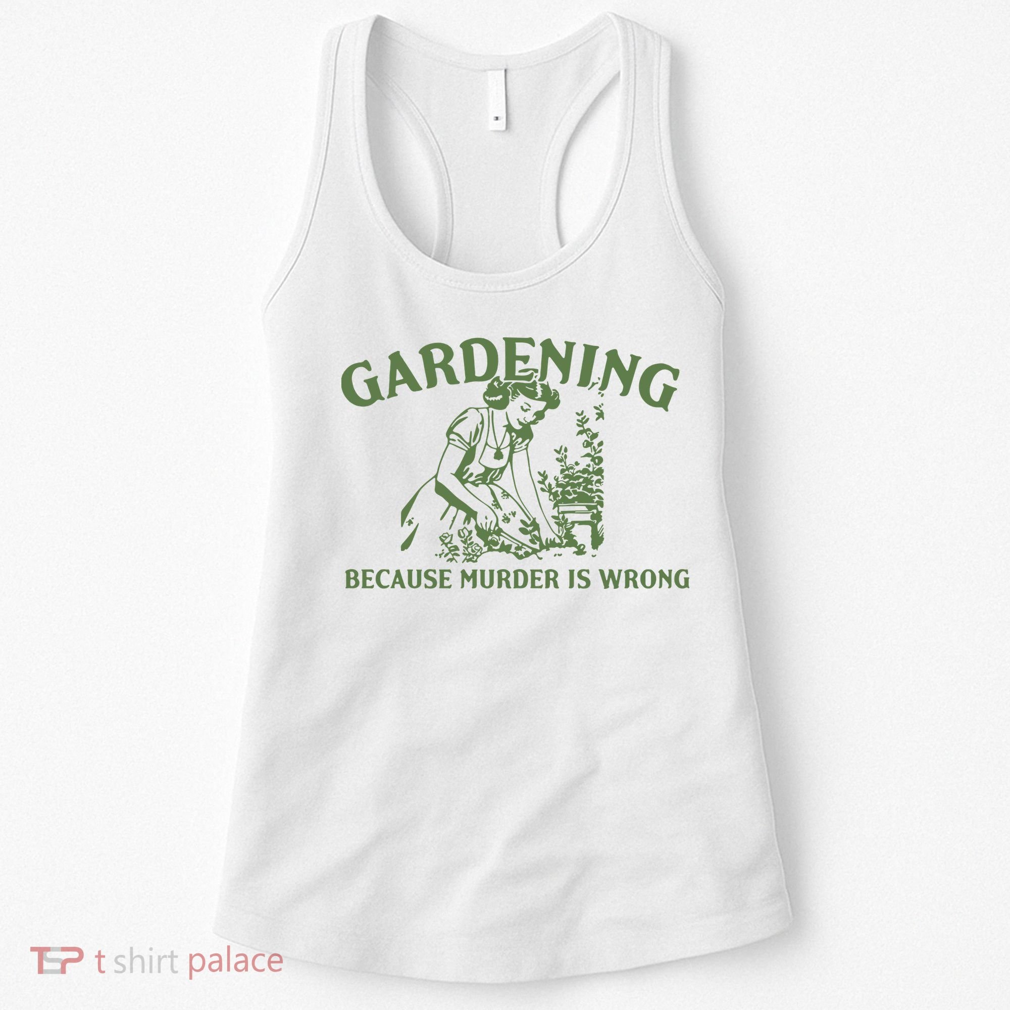 Gardening Because Murder Is Wrong Retro Women's Tank Top