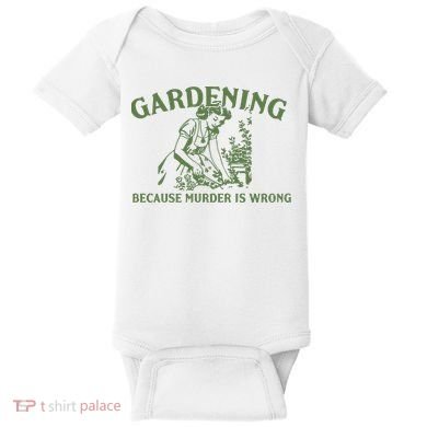 Gardening Because Murder Is Wrong Retro Baby Bodysuit