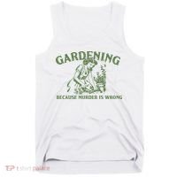 Gardening Because Murder Is Wrong Retro Tank Top thumb 0