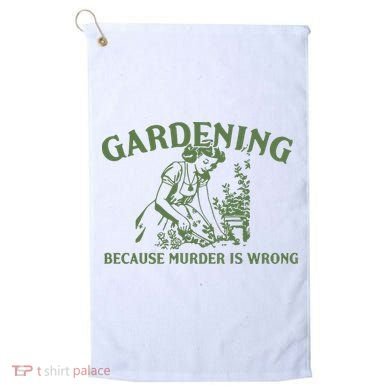 Gardening Because Murder Is Wrong Retro Golf Towel