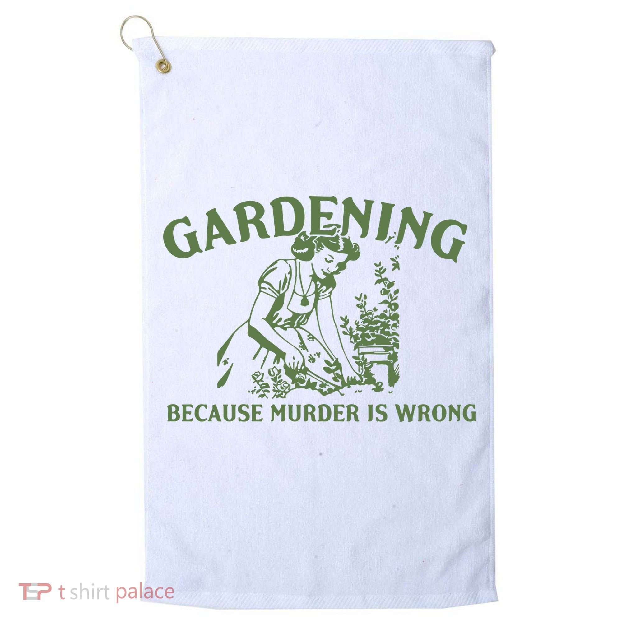 Gardening Because Murder Is Wrong Retro Golf Towel