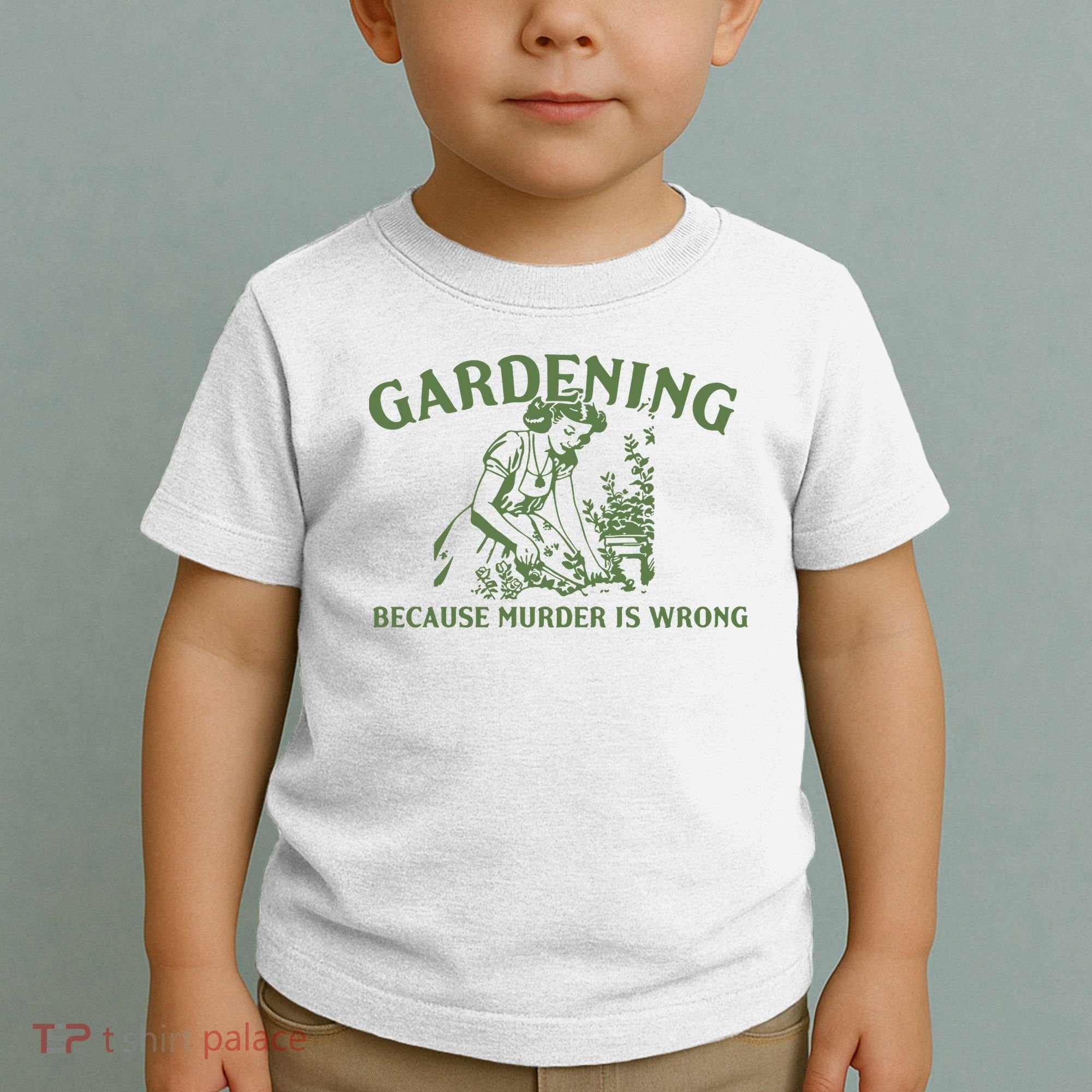 Gardening Because Murder Is Wrong Retro Toddler T-Shirt