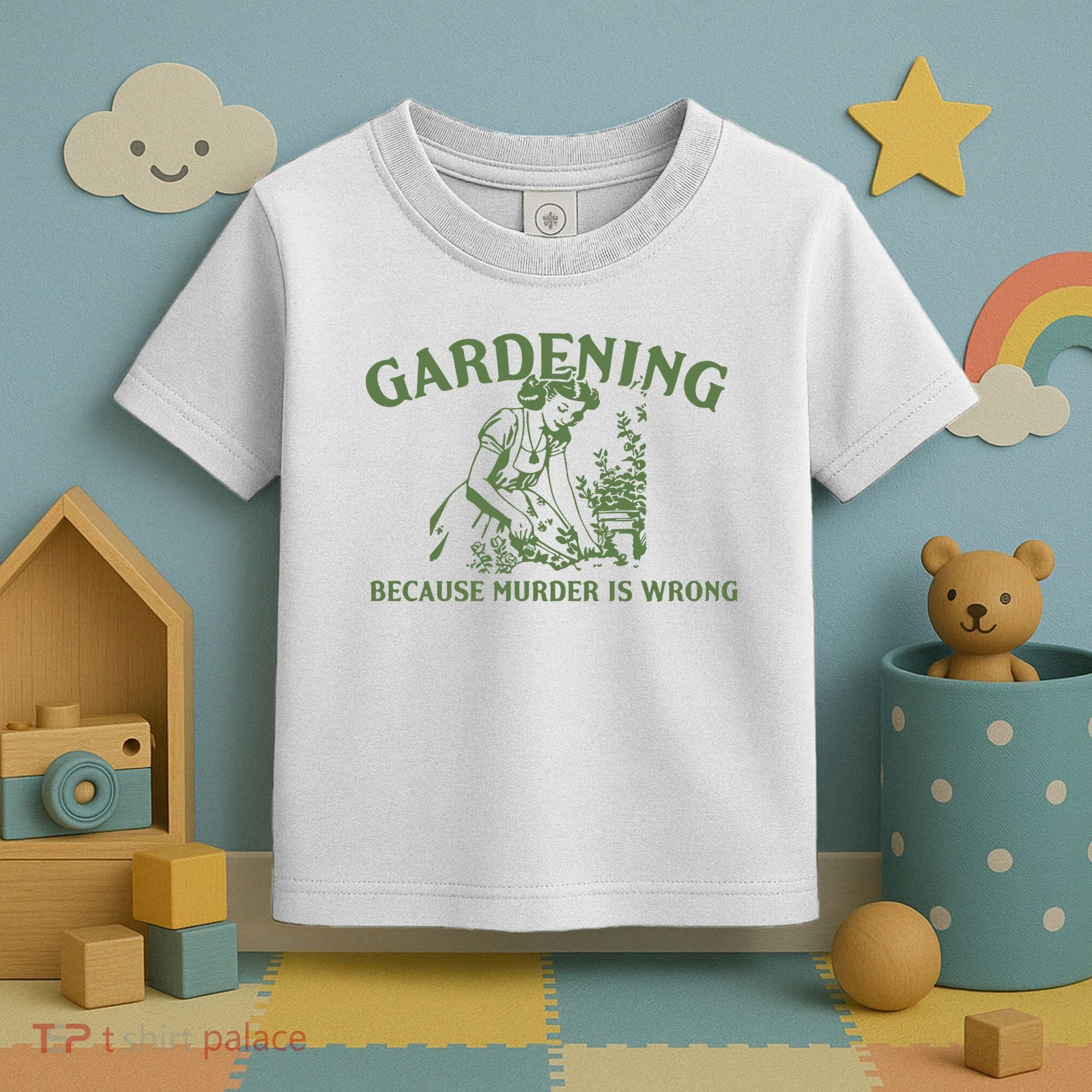 Gardening Because Murder Is Wrong Retro Toddler T-Shirt