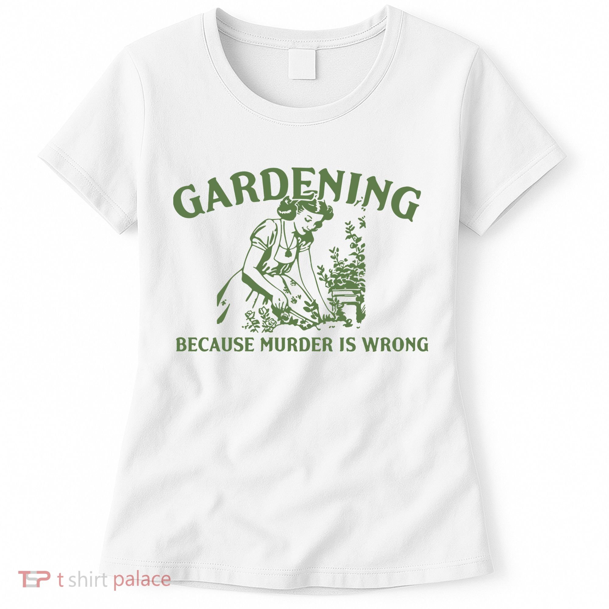Gardening Because Murder Is Wrong Retro Women's T-Shirt