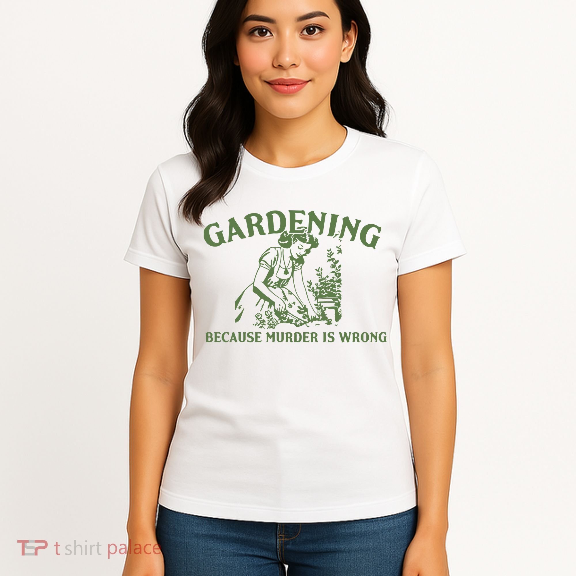 Gardening Because Murder Is Wrong Retro Women's T-Shirt