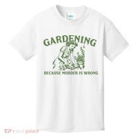 Gardening Because Murder Is Wrong Retro Kids T-Shirt thumb 0