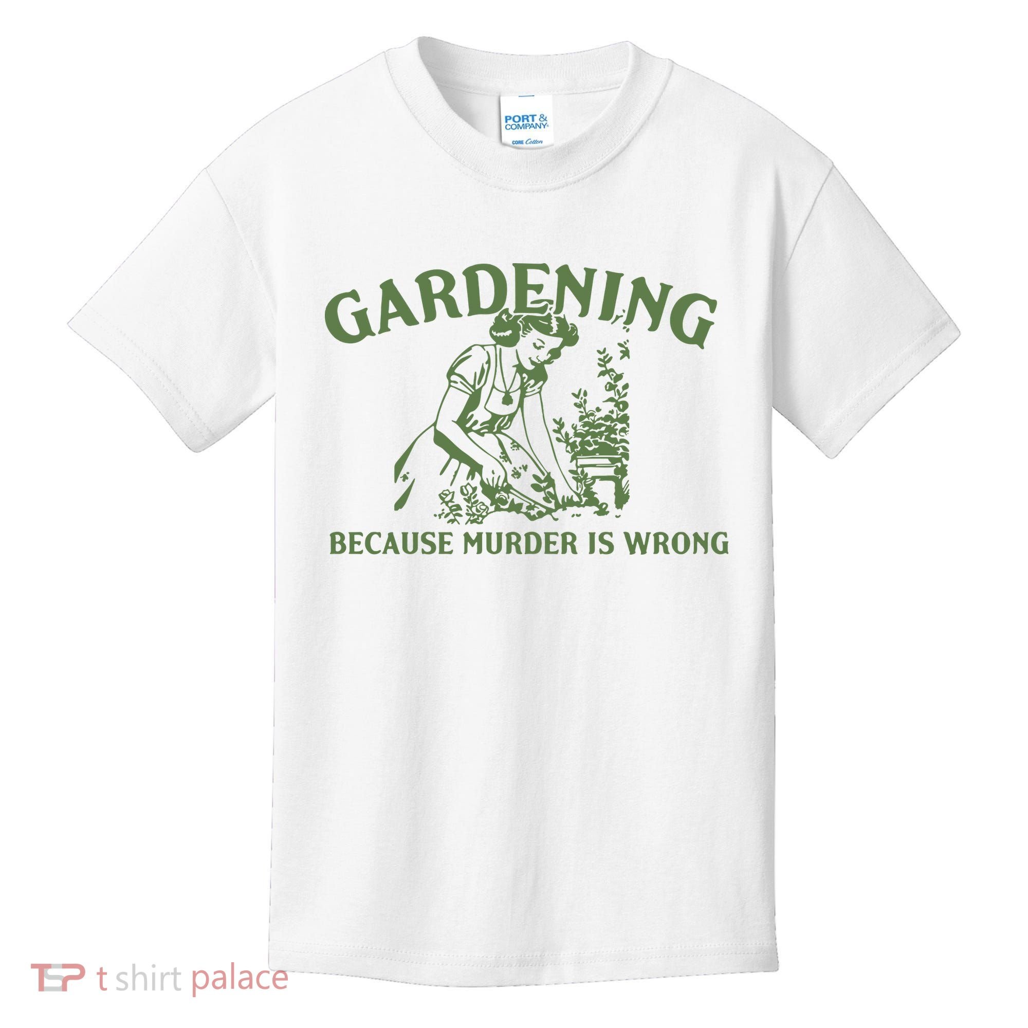 Gardening Because Murder Is Wrong Retro Kids T-Shirt
