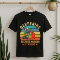 Gardening Because Murder Is Wrong Vintage Funny Gardener T-Shirt thumb 2