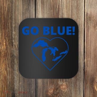 Go Blue Michigan Heart Coaster