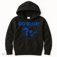 Go Blue Michigan Heart Kids Hoodie thumb 0