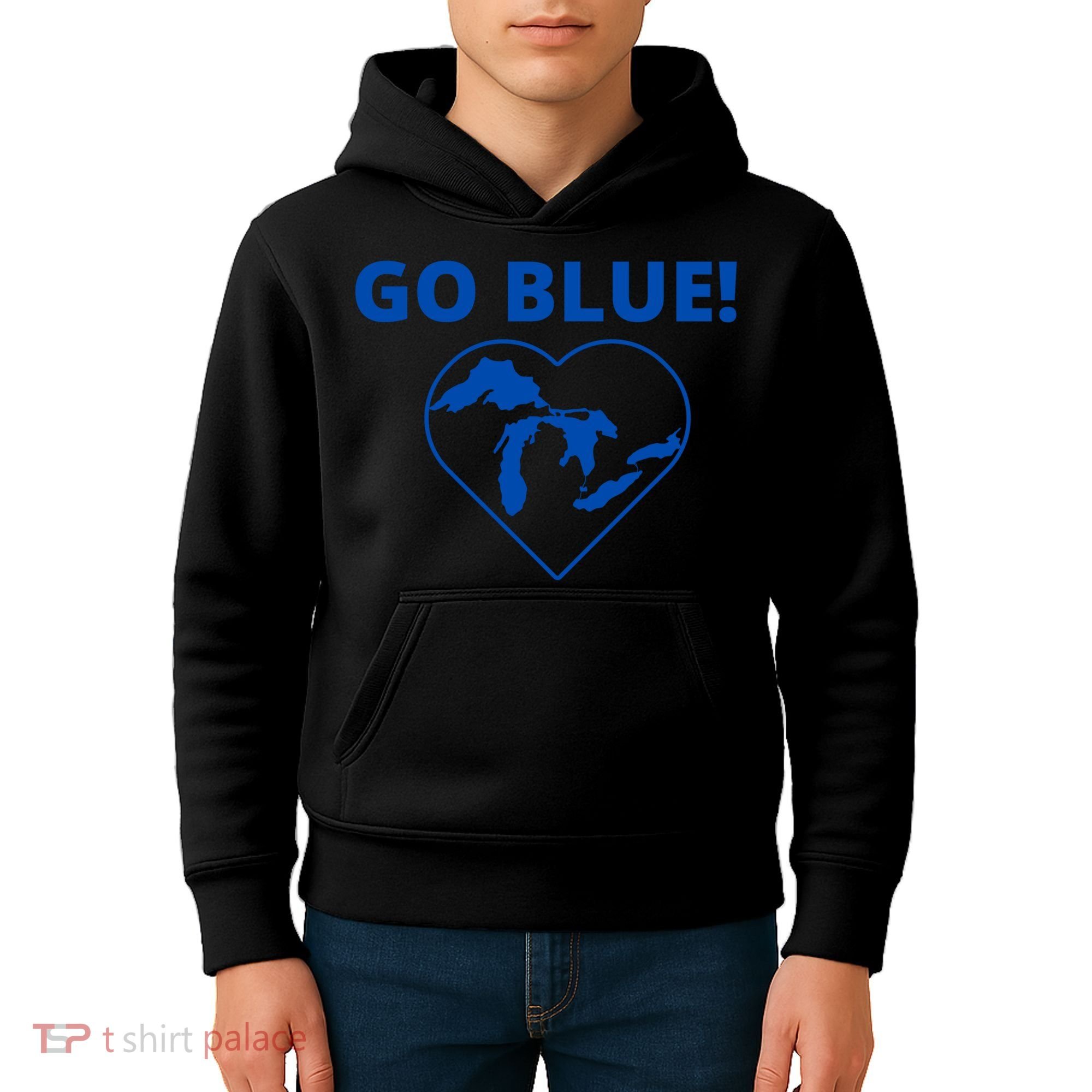 Go Blue Michigan Heart Kids Hoodie