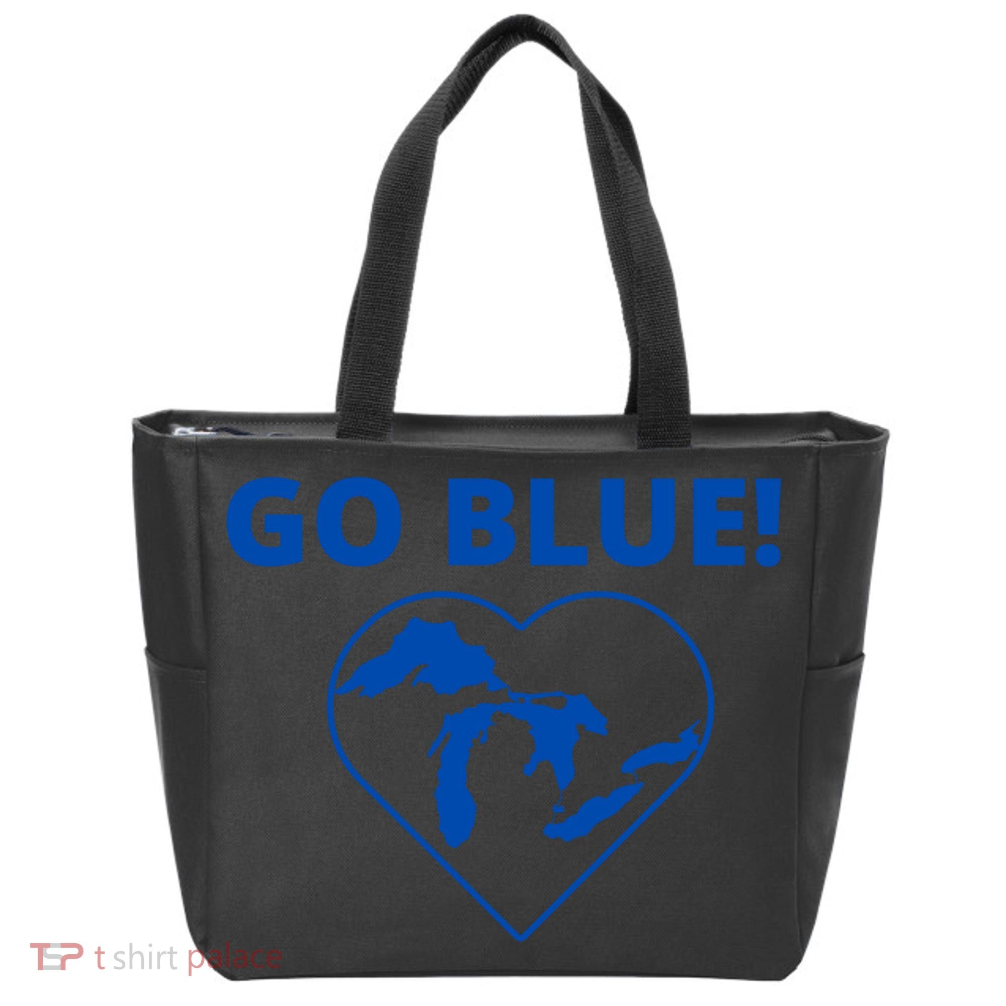 Go Blue Michigan Heart Tote Bag