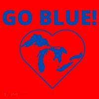 Go Blue Michigan Heart Santa Hat thumb 1